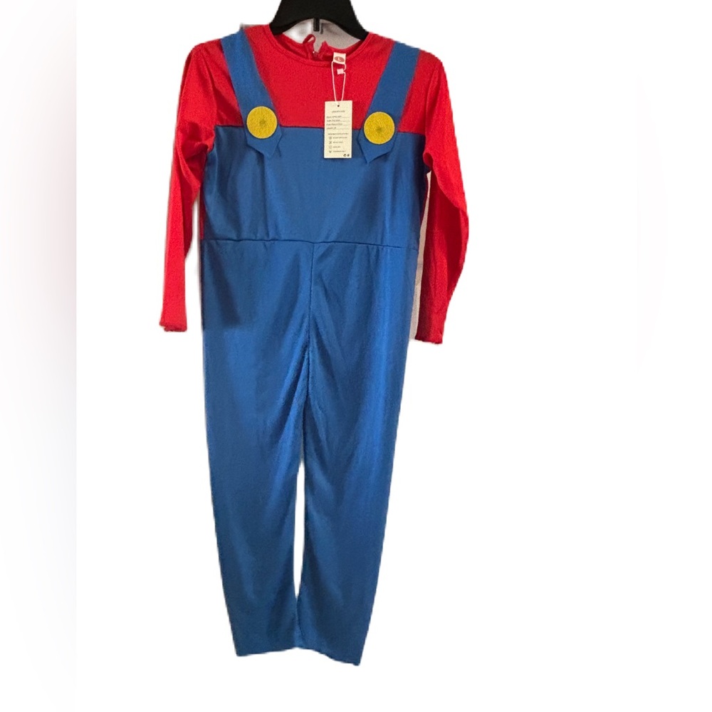 Mario Kids Plumber Superhero Cosplay Costume Set in Red and Blue Boys L (10) - Picture 5 of 15